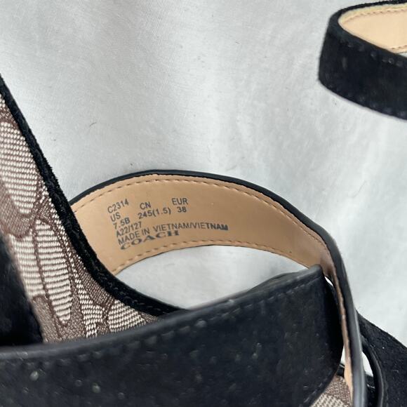 NWT NIB Womens black tan Talina Suede Espadrille Platform High Heel Sandal C2314 - Picture 7 of 11